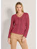 MADELEINE Warmer Strickpullover mit Zopf, Ajour in rosenholz