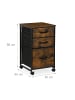 relaxdays Rollcontainer in Braun/ Schwarz - (B)40 x (H)68 x (T)40 cm