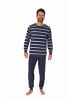 NORMANN Frottee Pyjama Schlafanzug Bündchen - 70670 in blau