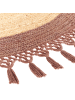 Beliani Geflochtener Teppich MARTS in Beige/Braun - (W) 140 x (L) 140 cm