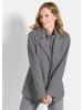 GOLDNER Kurzgröße:  Bouclé-Jacke Moderne Wolljacke mit Steppeinsatz in grau / weiß / gemustert