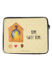 Mr. & Mrs. Panda Laptop Bag Vogelhaus Home mit Spruch in Gelb Pastell