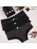 LOREZA 6er Set Pantys - Sterne - Schwarz