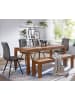 KADIMA DESIGN Holzbank Massiv | Sheesham, 120x45x35cm, Landhausstil in Braun