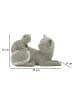 Mauro Ferretti Katze mit Welpe aus silbernem Kunstharz, 19 x 9 x 13 cm