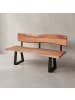 KADIMA DESIGN Holzbank Massiv | Akazie, 180x85,5cm, Baumkante, 4-Sitzer
