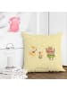 Mr. & Mrs. Panda Kissen 40x40 Waldtiere Aloha ohne Spruch in Gelb Pastell