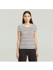 G-Star Raw T-Shirt in milk-maroon double stripe
