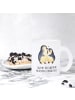 Mr. & Mrs. Panda Teetasse Pinguin umarmen mit Spruch in Transparent