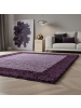 KADIMA DESIGN Teppich Hochflor Shaggy Waschbar Bordüre RHEIN Strapazierfähig in Violett