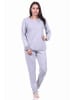 NORMANN Schlafanzug langarm Wende Pyjama in grau