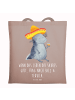 Mr. & Mrs. Panda Tragetasche Axolotl Tequila mit Spruch in Braun Pastell