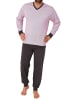 NORMANN langarm Schlafanzug Pyjama Bündchen - 71832 in dunkelgrau