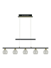 näve LED Glas-Pendelleuchte "BRASS" in schwarz - EEK G - (L)90cm x (B)10cm x (H)150cm