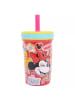 Disney Minnie Mouse kippsicherer, rutschfester Plastikbecher mit Strohhalm
