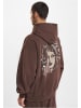 DEF DEF Kapuzenpullover in chocolate brown washed