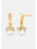 Diamant Exquis Ohrringe aus 375 Gelbgold mit Perle mit Diamant