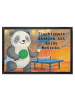 Mr. & Mrs. Panda fußmatte Panda Tischtennis Design mit Spruch in Weiß