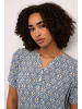 Kaffe Kurzarm-Bluse KAalvine Regular fit in Turtledove/Faded Denim Graphic