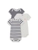 PETIT BATEAU 3er-Pack Bodys kurzarm Uni Ringel in Mehrfarbig