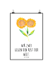 Mr. & Mrs. Panda Bild Blume Sonnenblume mit Spruch in Weiß