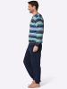 Comte Schlafanzug in marine-aquamarin-gestreift