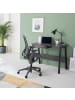 home24 home24 Schreibtisch aus lackiertem MDF & Stahlgestell in Grau/Schwarz in Grau / Schwarz