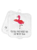 Mr. & Mrs. Panda Topflappen Flamingo Yoga mit Spruch in Weiß
