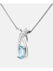 Diamant L'éternel Halskette aus 375 Weißgold mit 0.52 Karat Diamant mit Topas