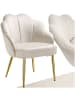 tectake Cocktailsessel gepolstert, mit Samtbezug, gewölbte, 66 x 62 x 80,5 cm