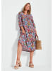 GOLDNER Midikleid mit Allover-Print und  V-Ausschnitt in bunt / gemustert