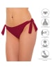 Aquarti Damen Bikinihose seitlich zum Binden in schönen Unifarben in dunkelrot