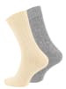 Cotton Prime® 2 Paar Wollsocken Alpaka Socken in ecru/hellgrau