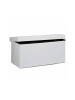 relaxdays Sitzbank Stauraum in Weiß - (B)76 x (H)38 x (T)38 cm