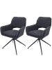 MCW 2er-Set Esszimmerstuhl Bouclé N74, Dunkelgrau