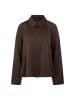 MARC CAIN COLLECTIONS Schwingende Jacke aus Glanzmaterial in Seal Brown