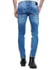 Rusty Neal Jeans Hose "TORI" Slim Fit Destroyed Denim in Blue Used