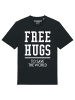 wat? Apparel T-Shirt Free hugs to save the world in Schwarz