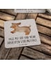 Mr. & Mrs. Panda Tischuntersetzer Hund Dackel mit Spruch in Grau Pastell