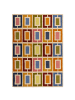 KADIMA DESIGN Wollteppich Geometrisch, Retro-Stil, Wohnzimmer in Multicolor-Orange