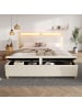 ABRIHOME Doppelbett Holzbett 180×200cm mit Bettbank Stauraum und LED