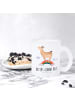 Mr. & Mrs. Panda Teeglas Lama Regenbogen mit Spruch in Transparent