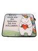Mr. & Mrs. Panda Laptop Tasche Einhorn Herz Design mit Spruch in Weiß