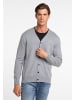 DreiMaster Herren Strickjacke in Hellgrau Melange