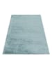 KADIMA DESIGN Teppich Hochflor Shaggy Uni Style Polypropylen Wohnzimmer in Blau
