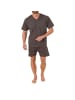 NORMANN Shorty Pyjama Schlafanzug kurzarm - 21952 in dunkelgrau