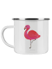 Tasse Emaille Flamingo Classic ohne Spruch in Weiß