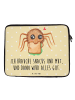 Mr. & Mrs. Panda Laptop Tasche Spinne Agathe Sandwich mit Spruch in Gelb Pastell