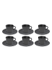 Villeroy & Boch 12-tlg. Kaffee Set Manufacture Rock in Schwarz – 150 ml in schwarz
