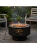 relaxdays Feuerschale in Schwarz/ Natur - (H)43 x Ø 66 cm